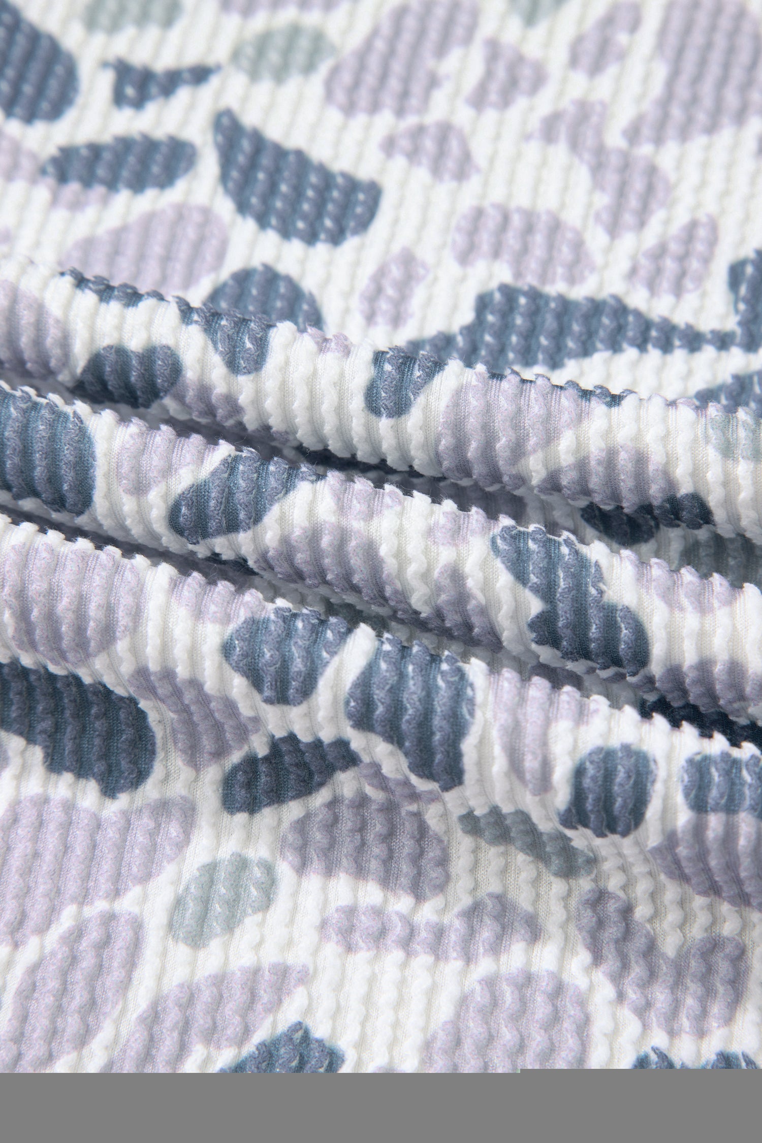 Beige Camouflage Print Twisted Rib Loose Tee Drawstring Pants Set - Snoopy's Closet