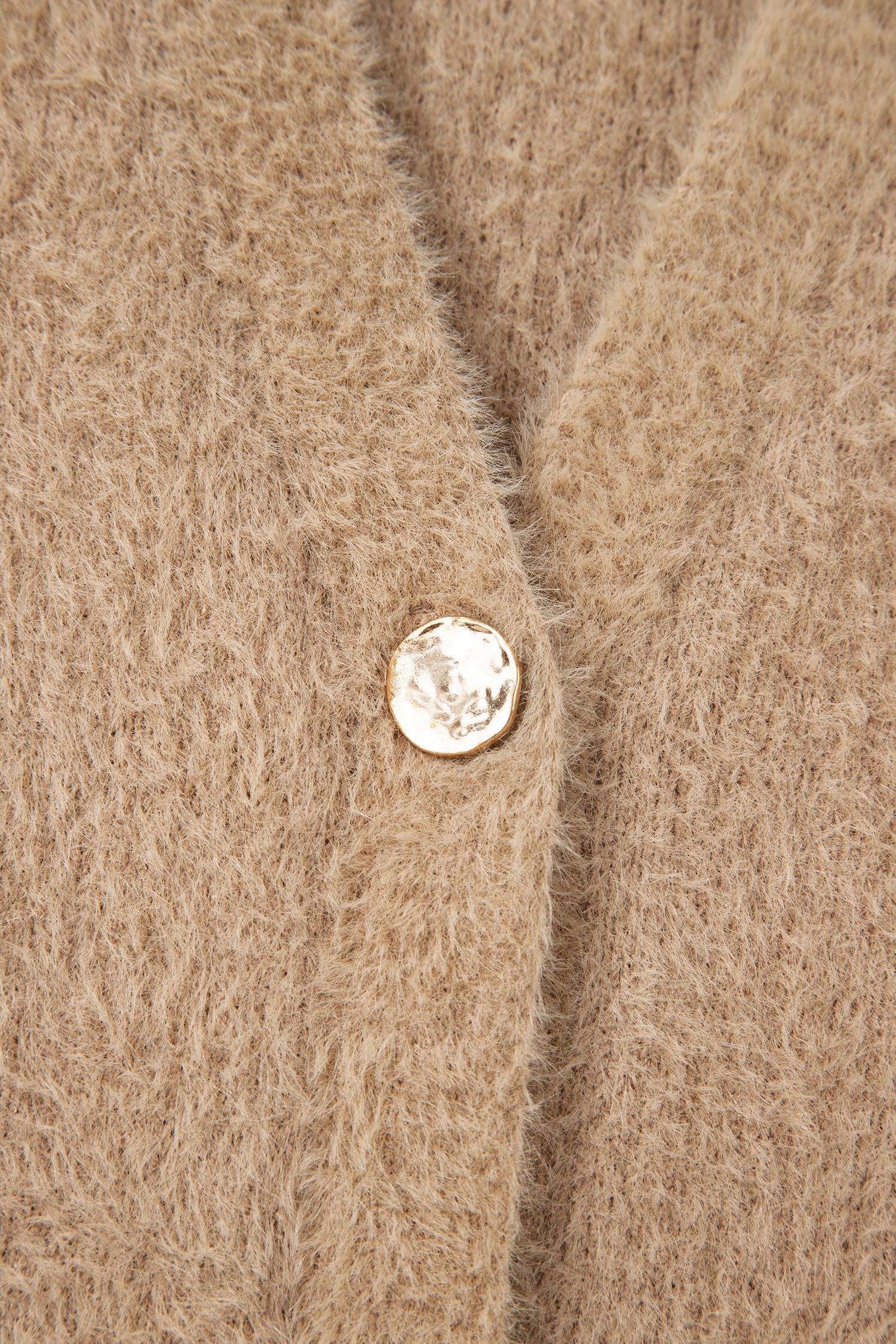 Smoke Gray Fuzzy Buttoned Front Midi Solid Cardigan - Snoopy's Closet