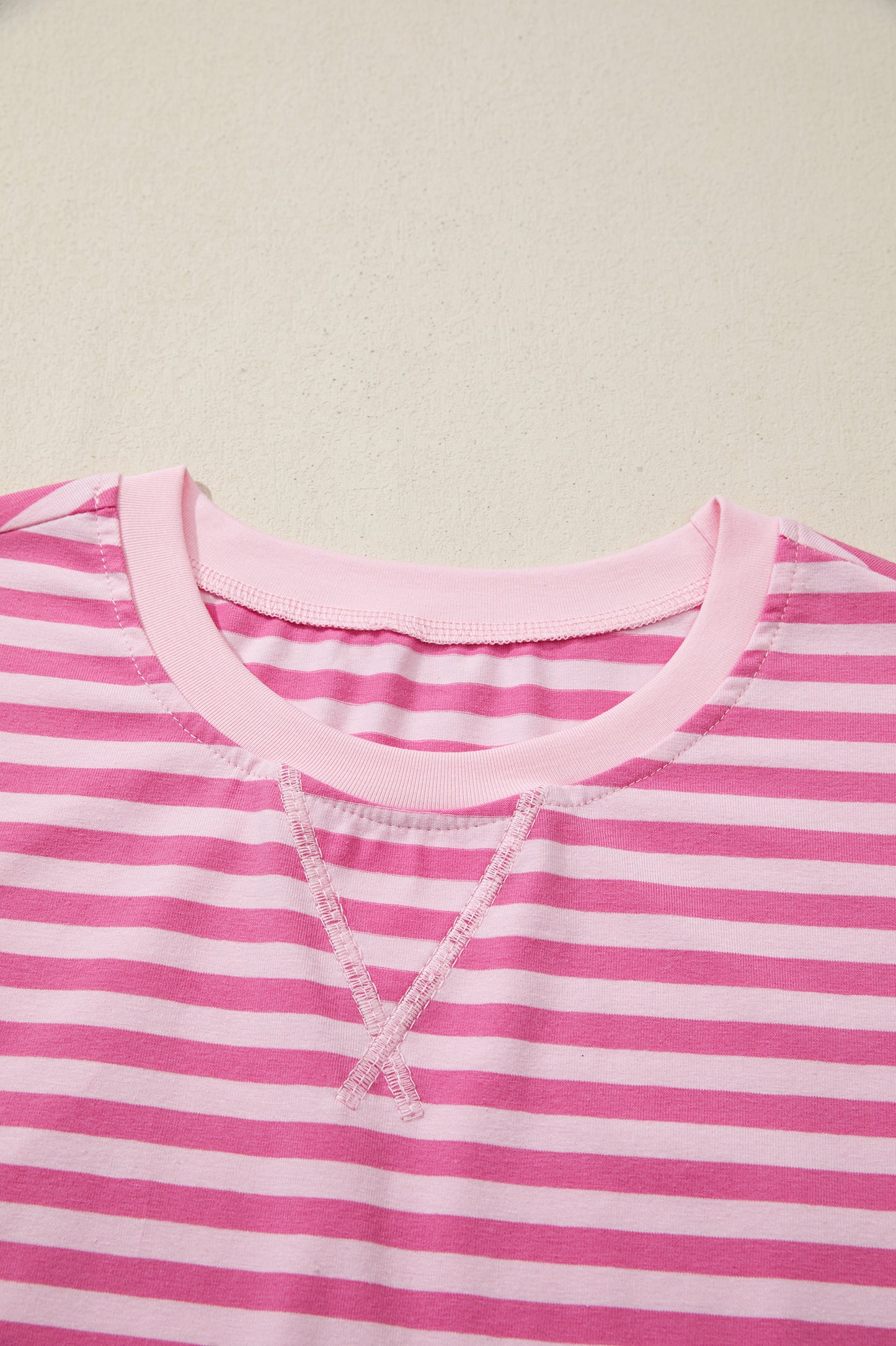 Pink Stripe Cap Sleeve Tee Elastic Waist Shorts 2pcs Outfit - Snoopy's Closet