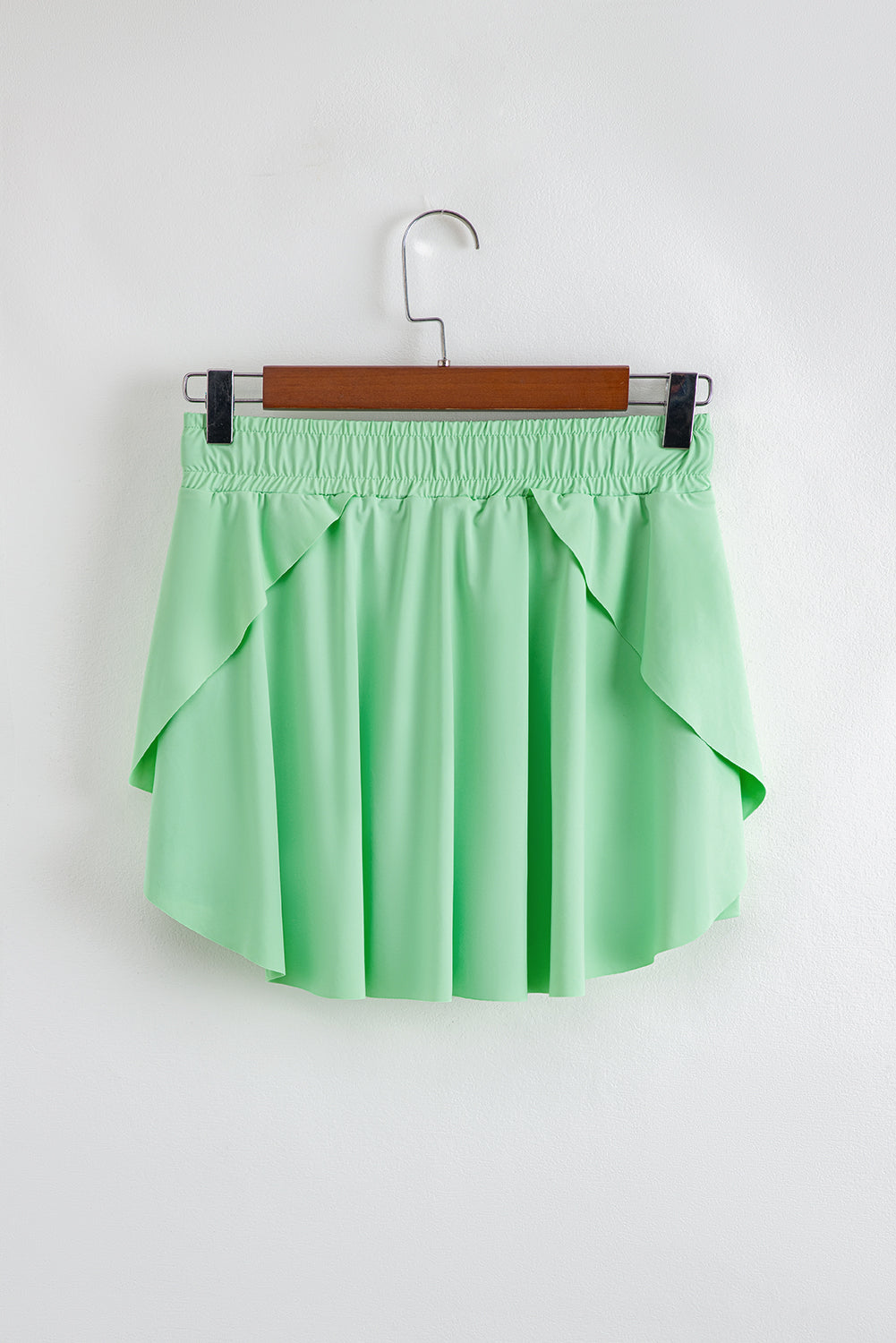 Faldas-pantalón de tenis con cordón, cintura elástica, forro y color verde claro