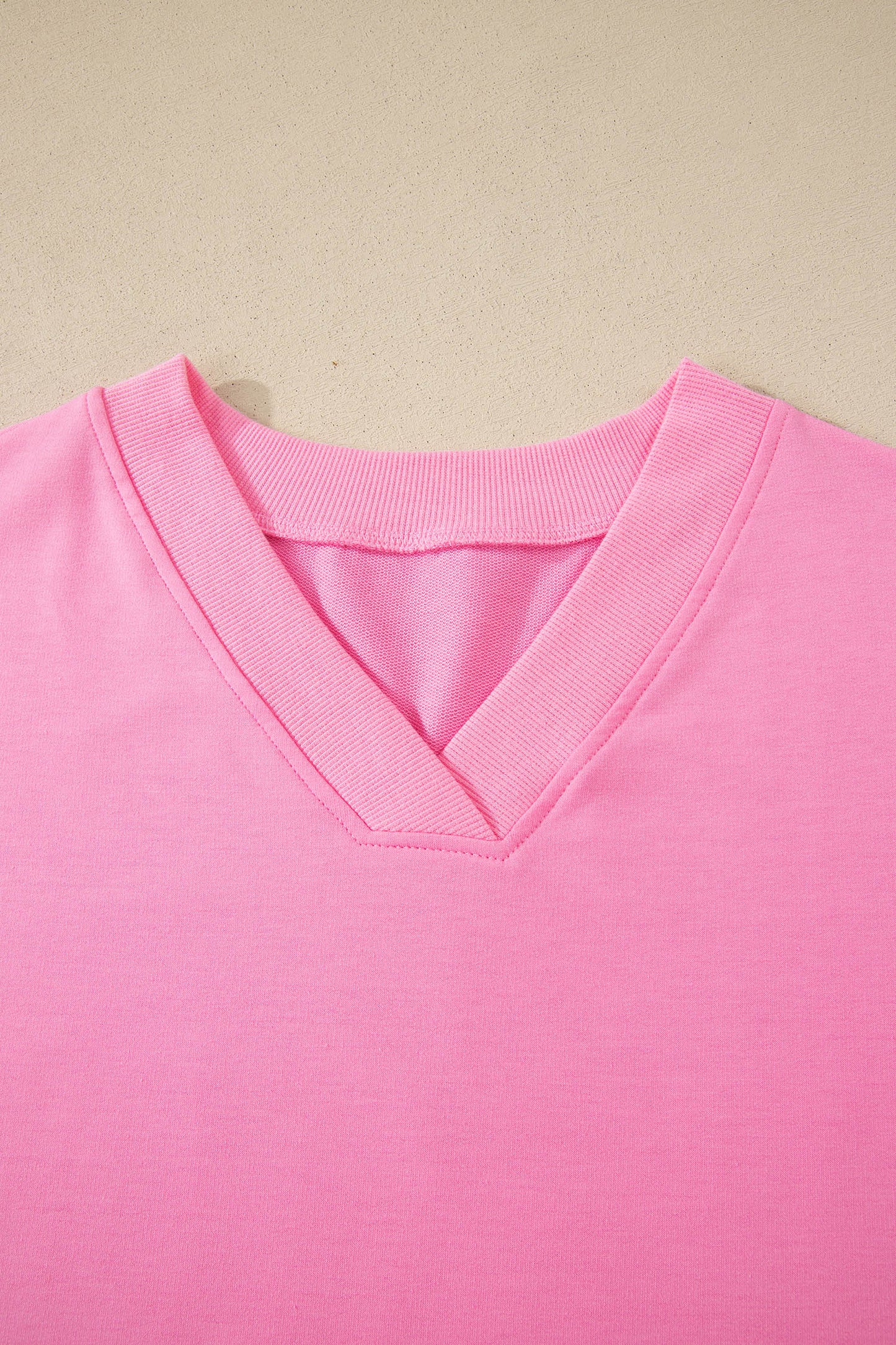Sachet Pink V Neck Short Sleeve Top Drawstring Shorts 2pcs Set - Snoopy's Closet