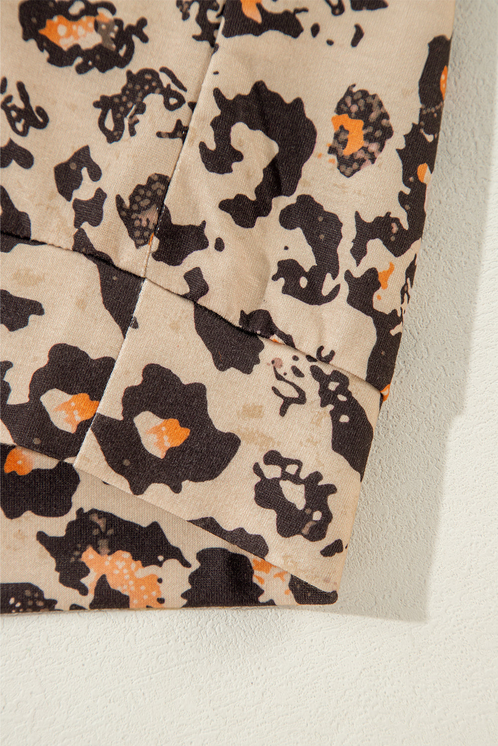 Brown Leopard Bleached Raglan Sleeve Pullover Sweatshirt - Snoopy's Closet