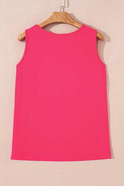 Sachet Pink Butterfly Graphic Casual Tank Top - Snoopy's Closet
