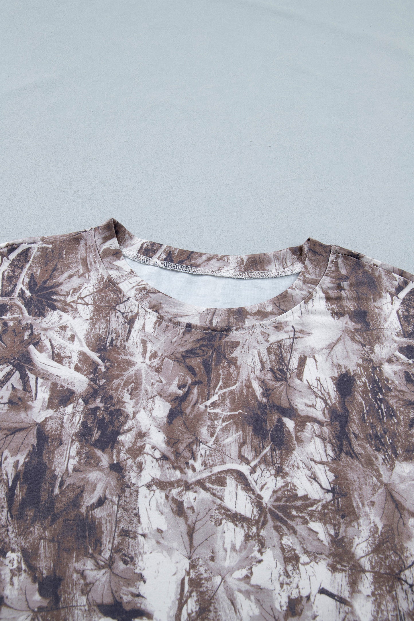 Khaki Camouflage Woodland Print Drop Shoulder Tunic Tee - Snoopy's Closet