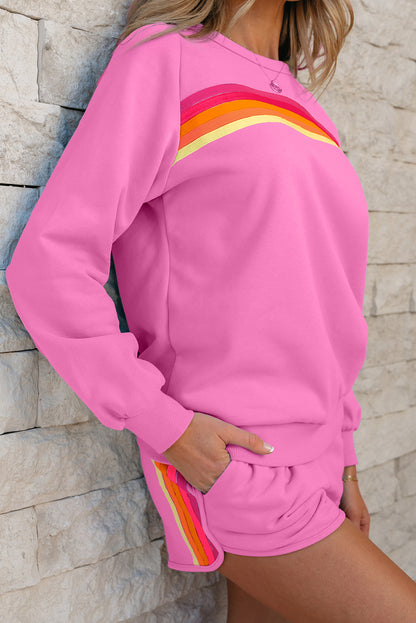 Beau Blue Accent Pullover and Shorts Two Piece Casual Set - Snoopy's Closet