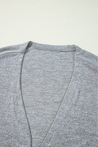 High Rise Solid Color Open Front Lightweight Cardigan - Snoopy's Closet