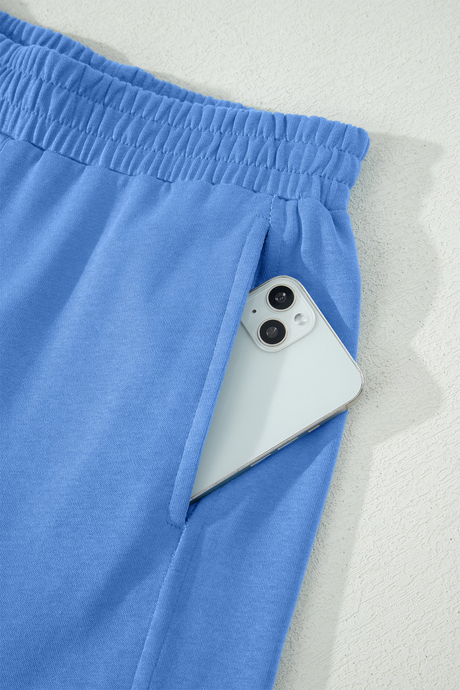 Sky Blue Solid Cover Oversize Tee Pocketed Casual Pants 2pcs Outfit - Snoopy's Closet