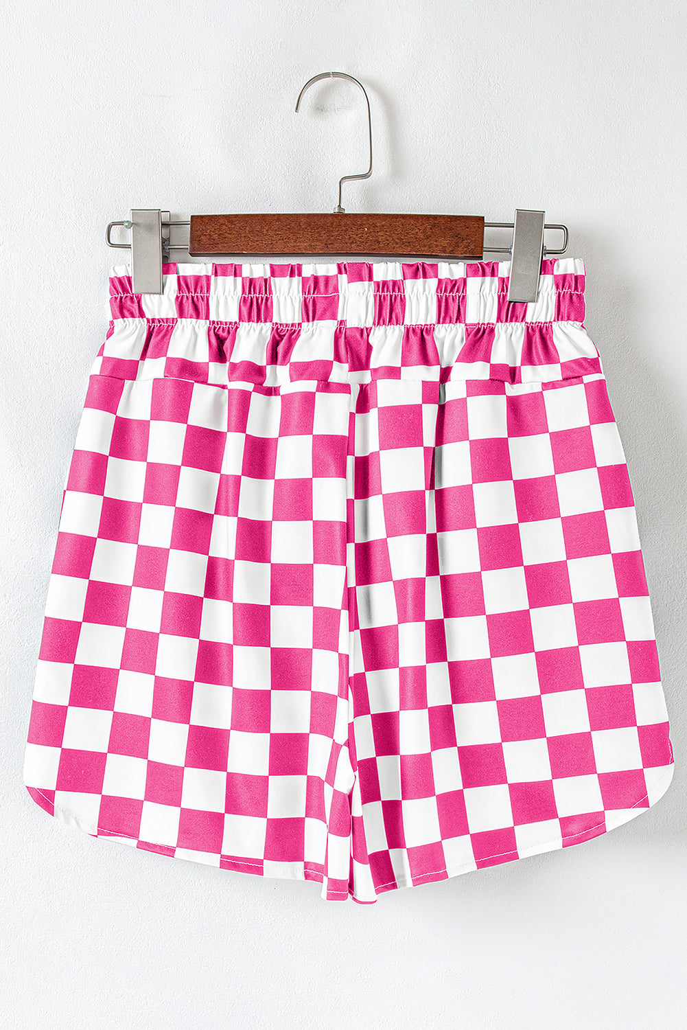 Black Checkered Print High Waist Casual Shorts - Snoopy's Closet