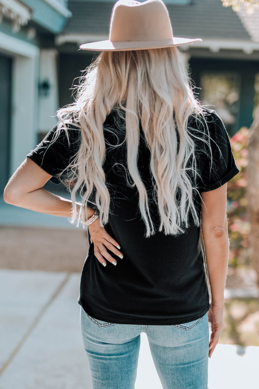 Camiseta negra con estampado de guitarra de leopardo Music City de Nashville