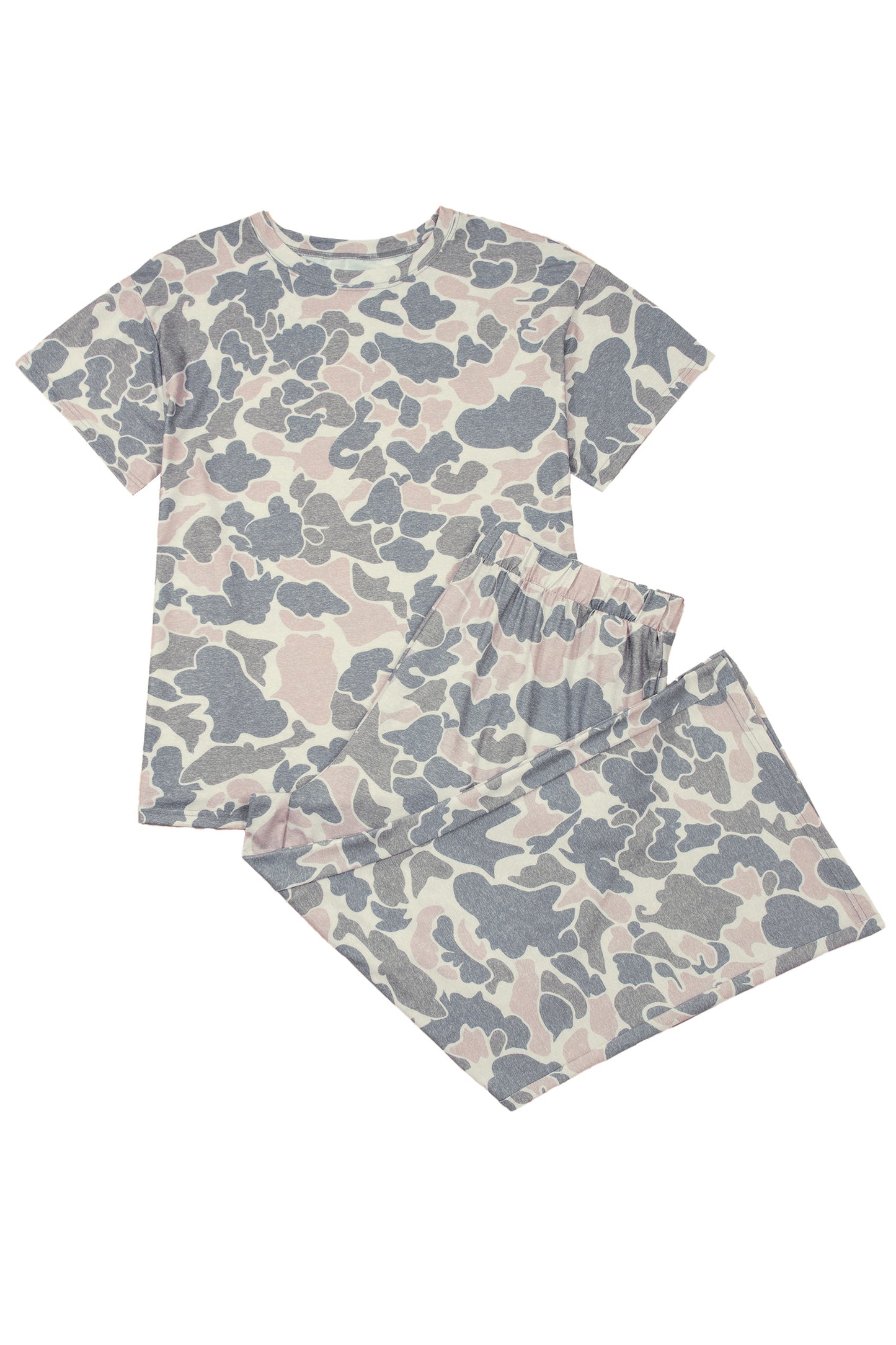 Multicolour Retro Camouflage Print Plus Size 2pcs Outfit - Snoopy's Closet