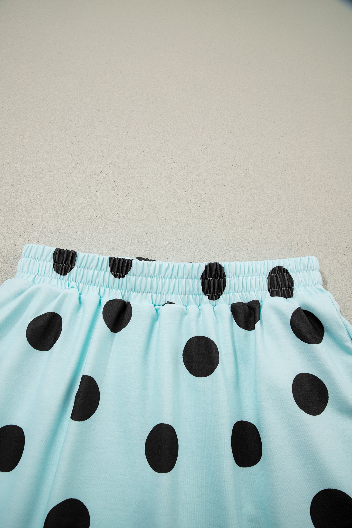 Sky Blue Polka Dot Short Sleeve Top Casual Skort 2pcs Outfit - Snoopy's Closet