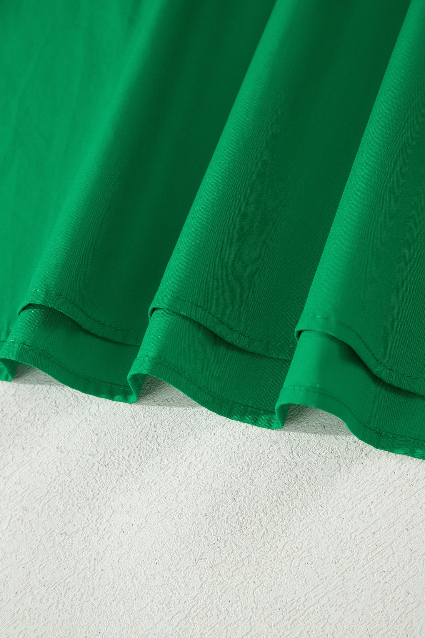 Green Striped Frilled Collar Ruffled Short Sleeve Blouse