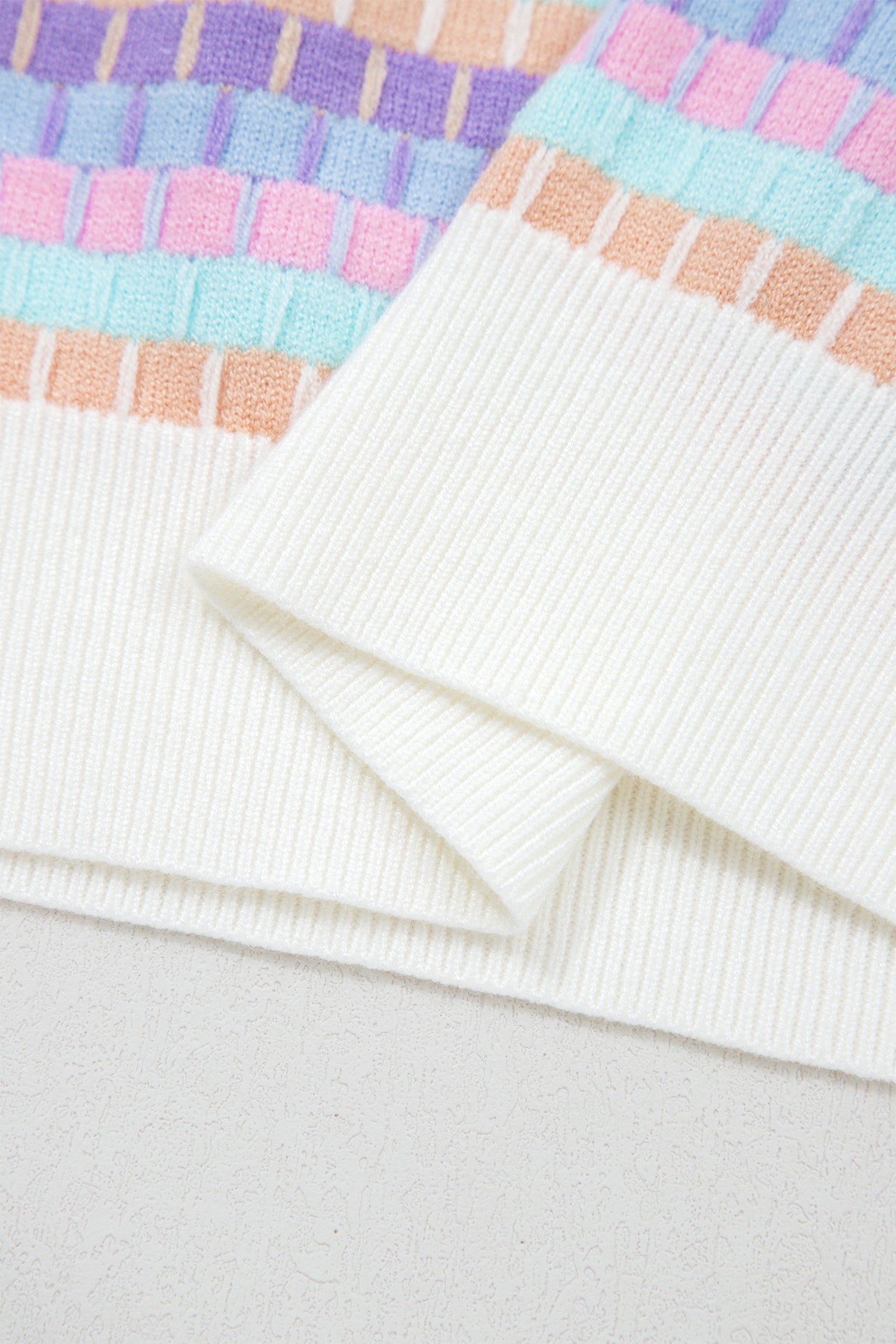 Orange Abstract Striped Knit Short Sleeve Sweater - Snoopy's Closet