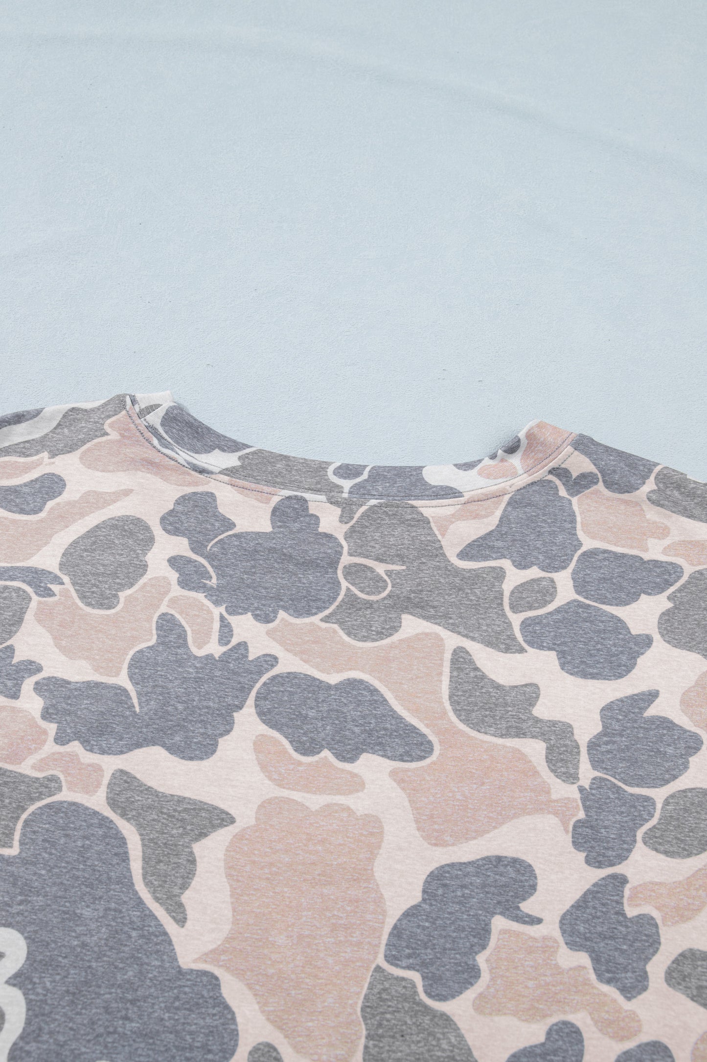 Camiseta Talla Grande Estampado Camuflaje Retro Multicolor