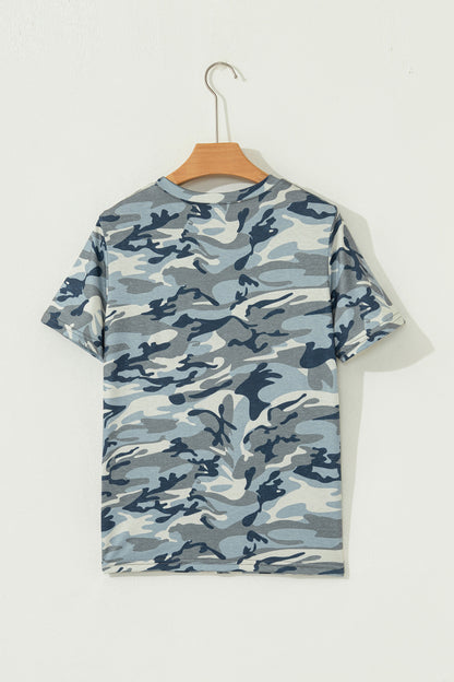 Green Camouflage KENTUCKY Crew Neck Summer Top - Snoopy's Closet