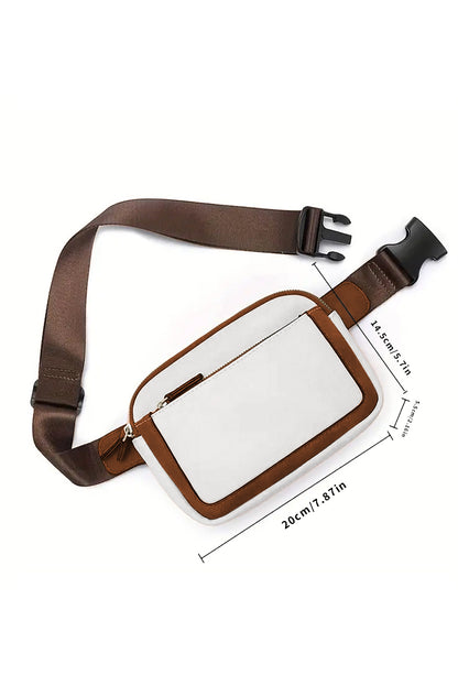White Adjustable Strap Mini PU Leather Crossbody Bag - Snoopy's Closet