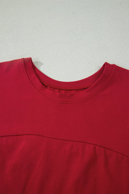 Racing Red Solid Color Cropped Tank Top and Jogger Pants Set - Snoopy's Closet