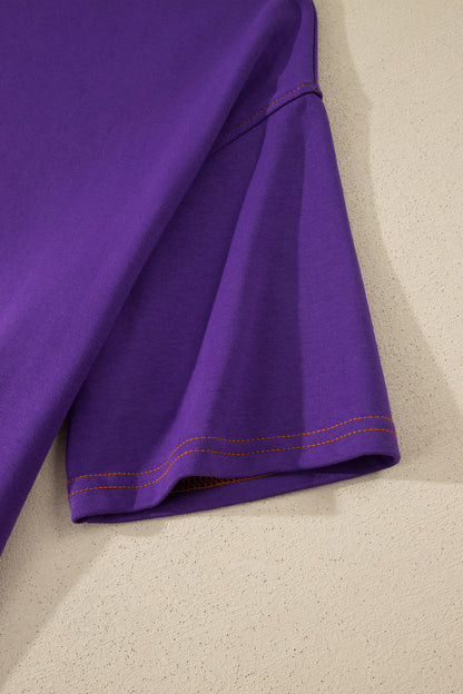 Tillandsia Purple Reversible Contrast-Stitched T-Shirt