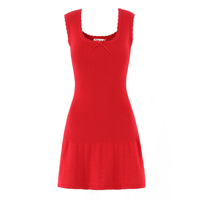 Square collar hip hugging skirt