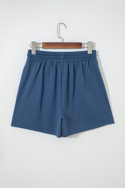 Pink Color Block Patchwork Varsity Striped Detail Drawstring Elastic Waist Shorts - Snoopy's Closet