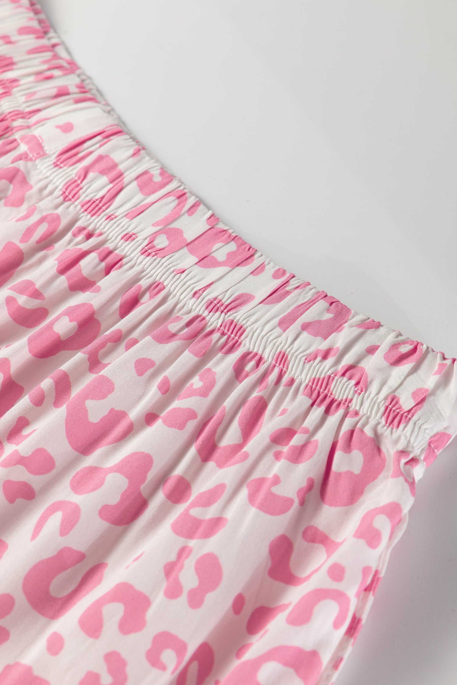 Pink Leopard Print 2cps Long Pajama Set - Snoopy's Closet