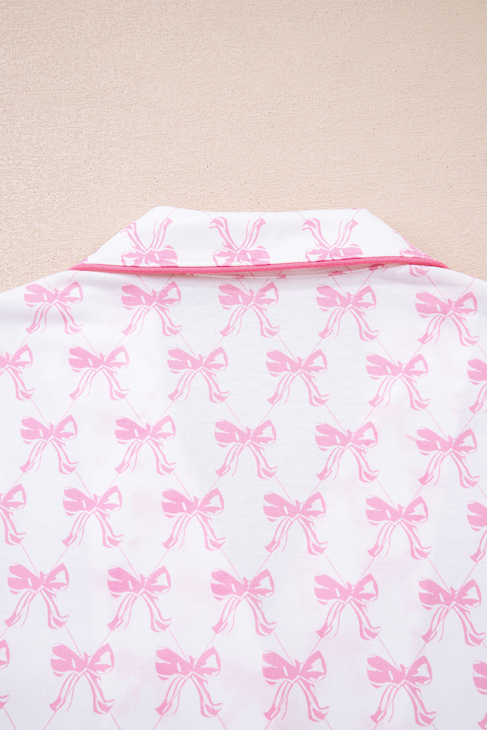 Pink Bow Print Long Sleeve Shirt and Pants Soft Pajama Set - Snoopy's Closet