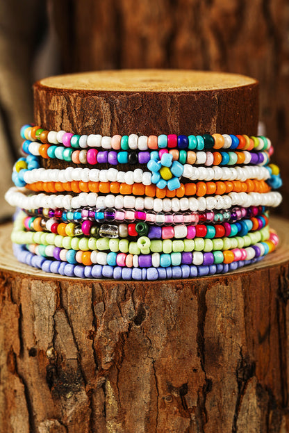 Yellow Flower Random Color Multi Layered Beaded Anklet Set - Snoopy's Closet