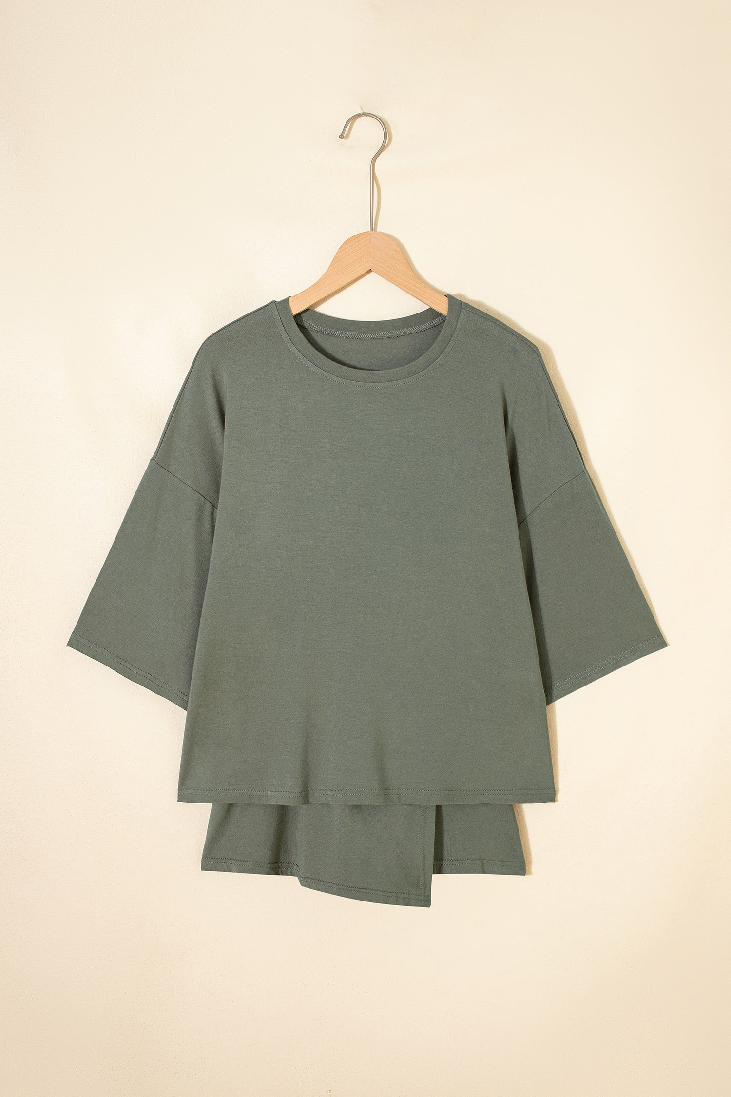 Laurel Green Solid Color Oversize Tee Tie Wrap Mini Skort 2pcs Set - Snoopy's Closet