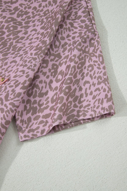 Khaki Leopard Retro Studded Star Patch Loose Tee - Snoopy's Closet