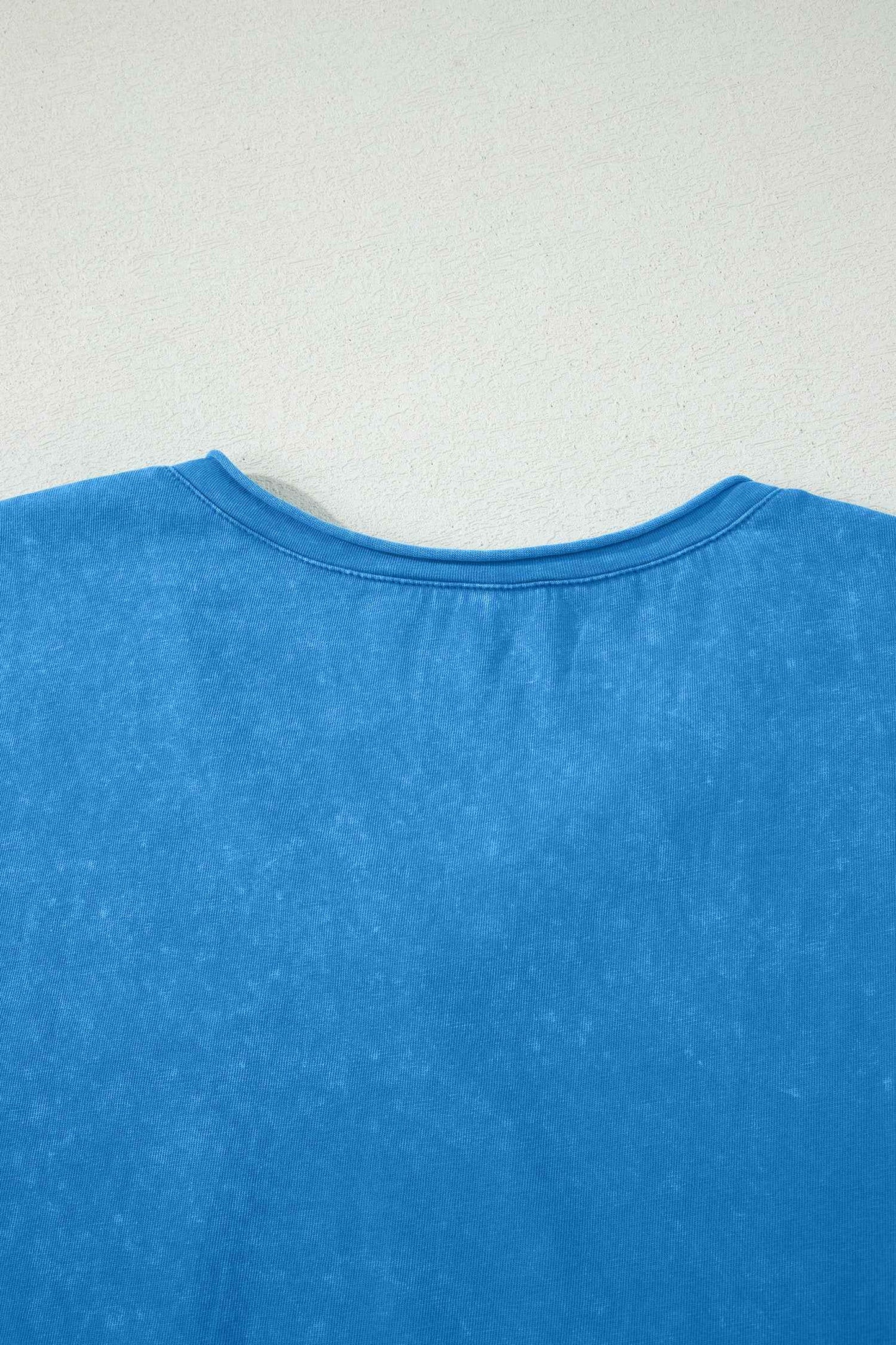 Blue Cotton Mineral Wash T Shirt
