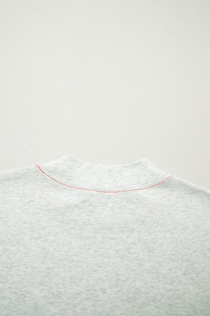 Light Grey Reversible Contrast-Stitched T-Shirt