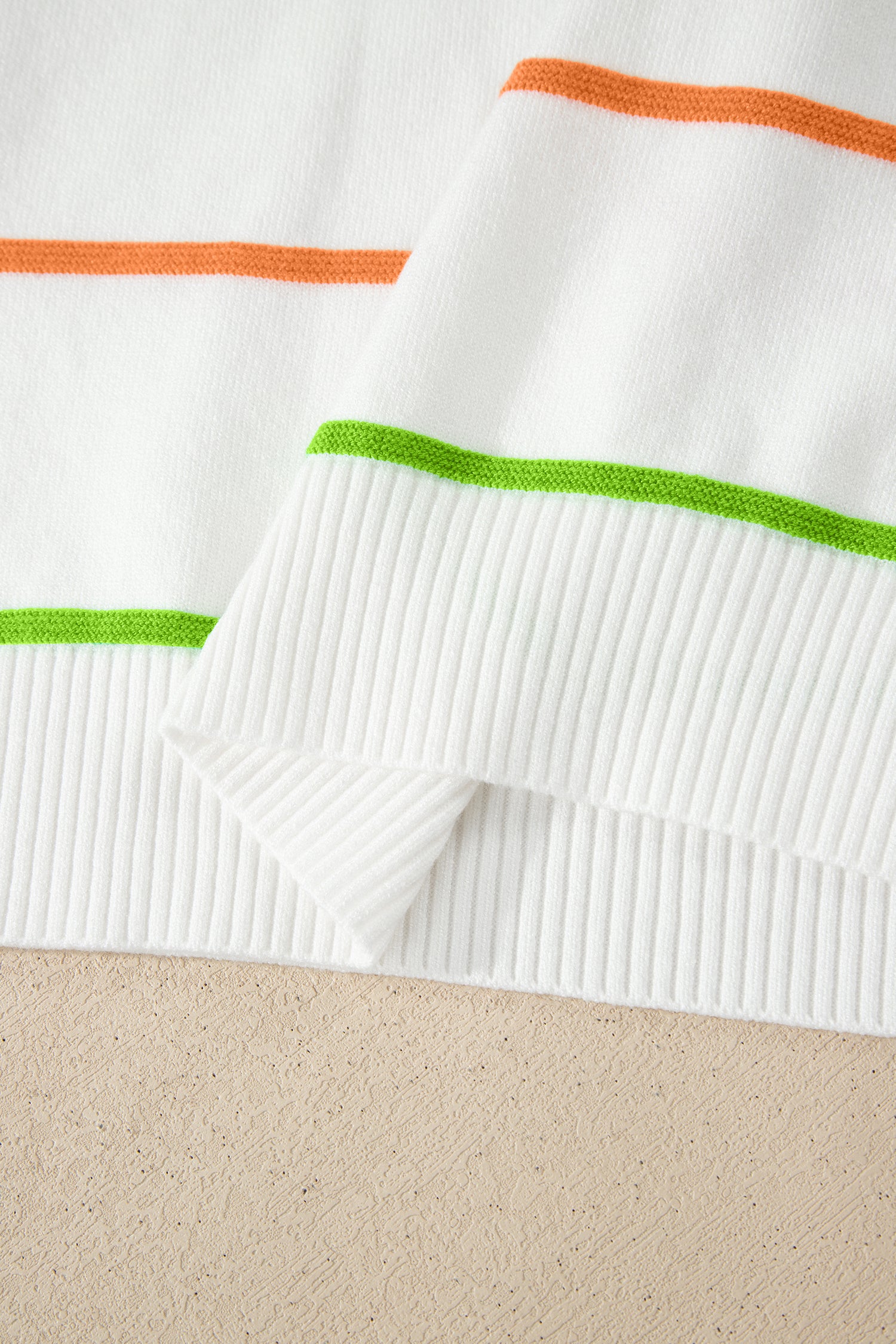 White Stripe Round Neck Knitted Sweater Tank - Snoopy's Closet