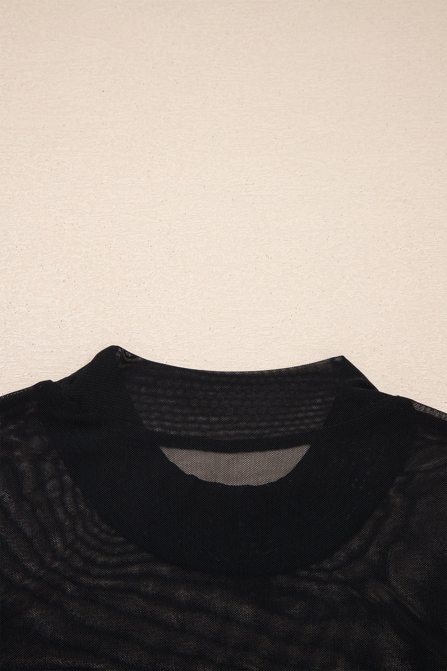 Black Sheer Mesh Patchwork Cap Sleeve T Shirt - Snoopy's Closet