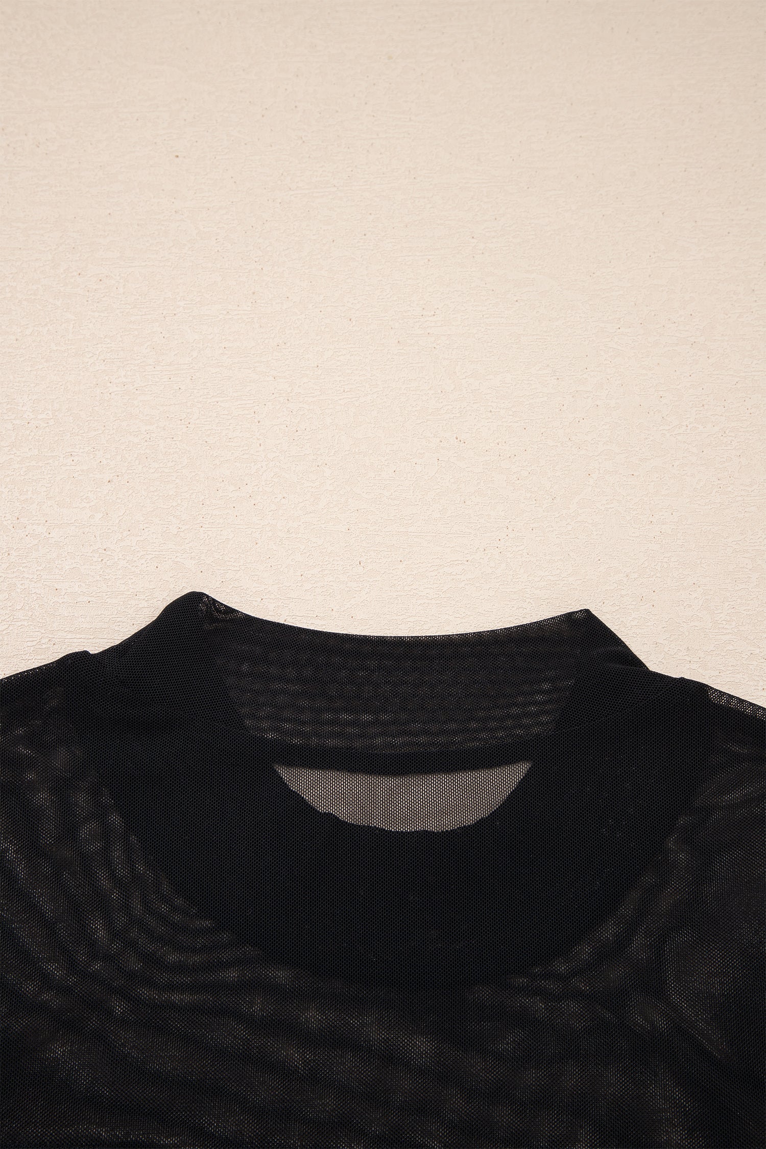 Black Sheer Mesh Patchwork Cap Sleeve T Shirt - Snoopy's Closet