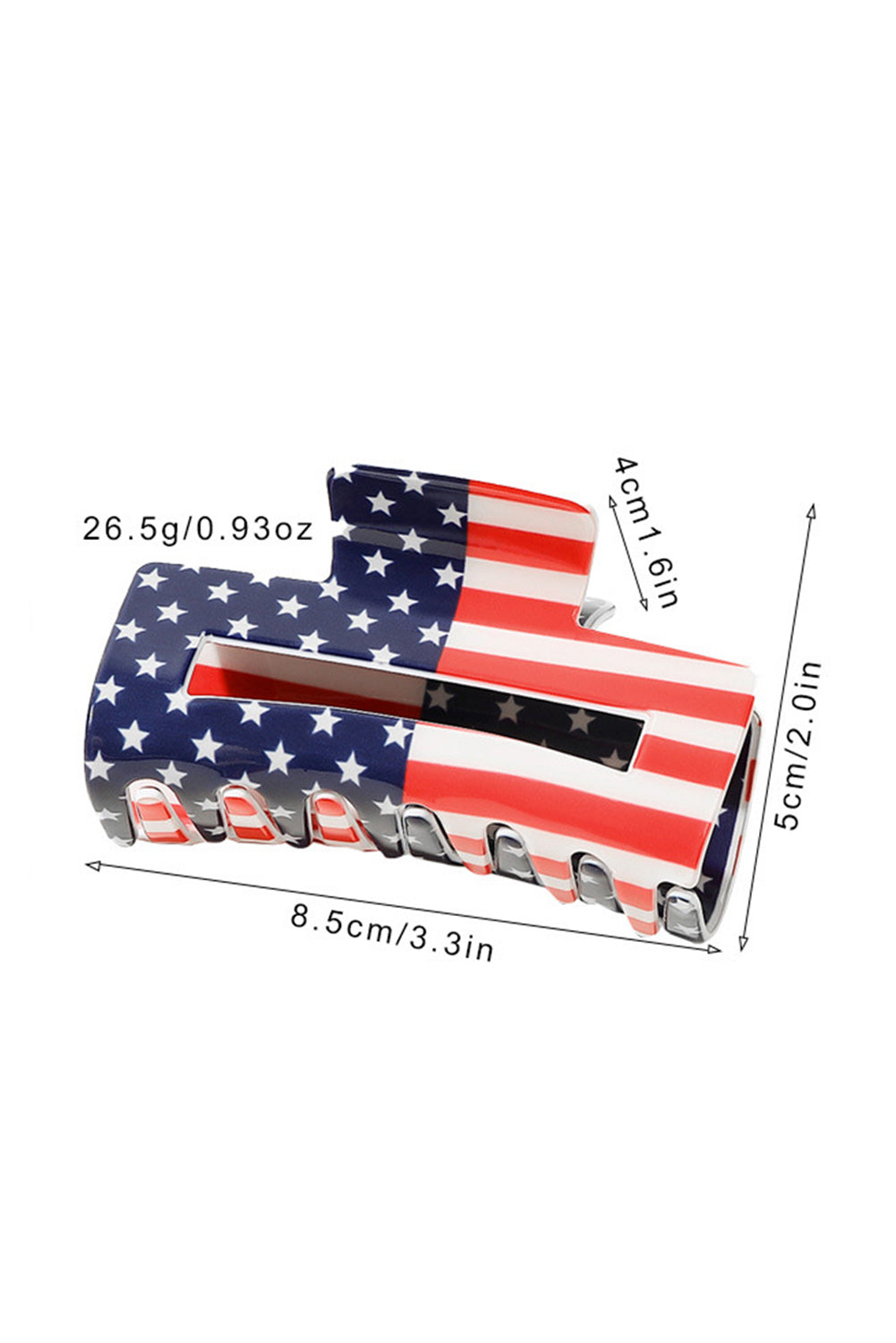 Dark Blue American Flag Print Square Claw Clip - Snoopy's Closet