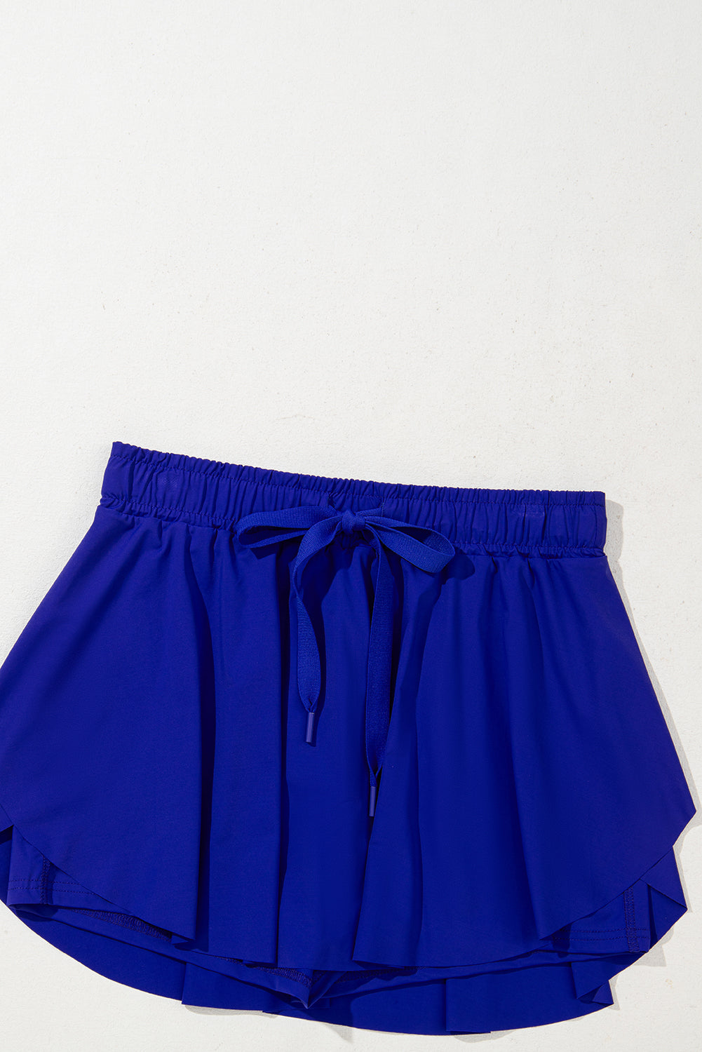 Dark Blue Drawstring Elastic Waistband Lined Tennis Skorts - Snoopy's Closet
