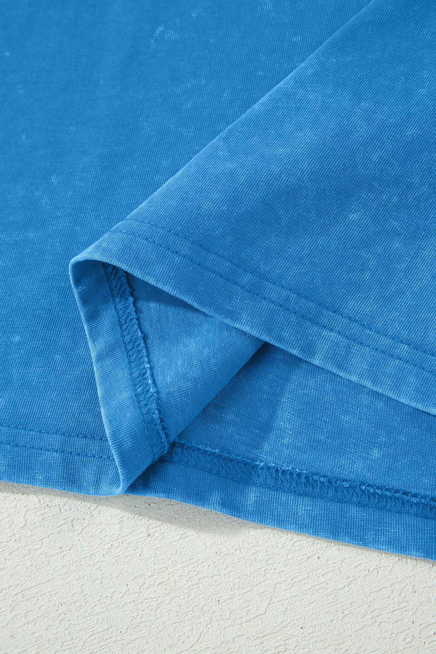 Blue Cotton Mineral Wash T Shirt