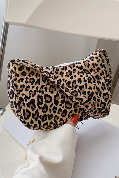 Coffee Leopard Printed Minimalist Shoulder Bag - Snoopy's Closet