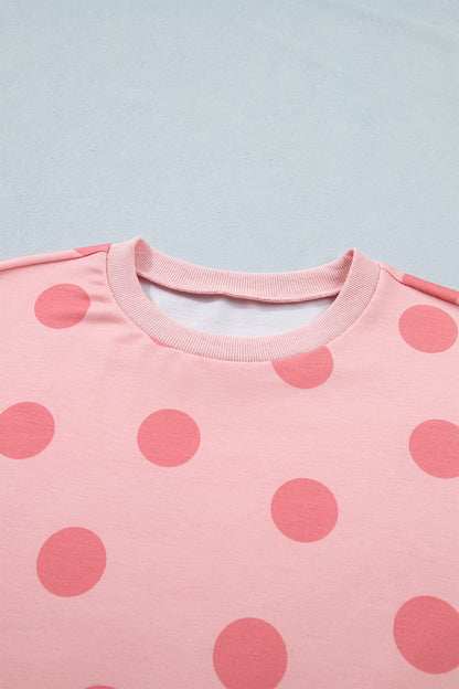 Pink Polka Dot Short Sleeve Top Casual Skort 2pcs Outfit - Snoopy's Closet