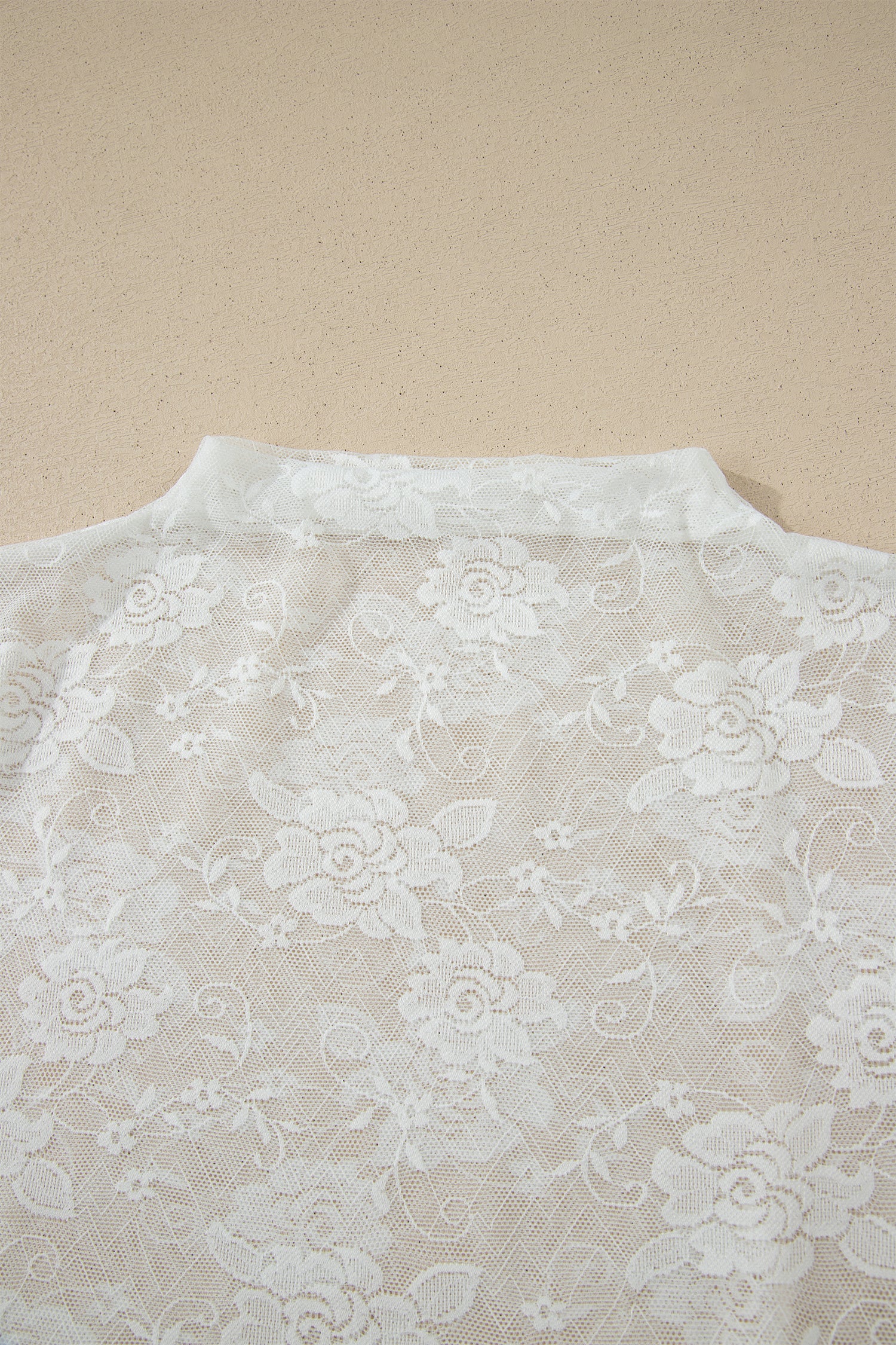 White Sheer Lace Round Neck T Shirt - Snoopy's Closet