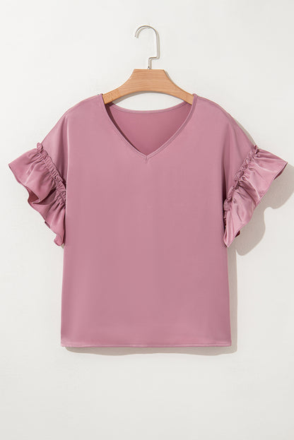 Toadstool Satin Ruffle Sleeve Top - Snoopy's Closet