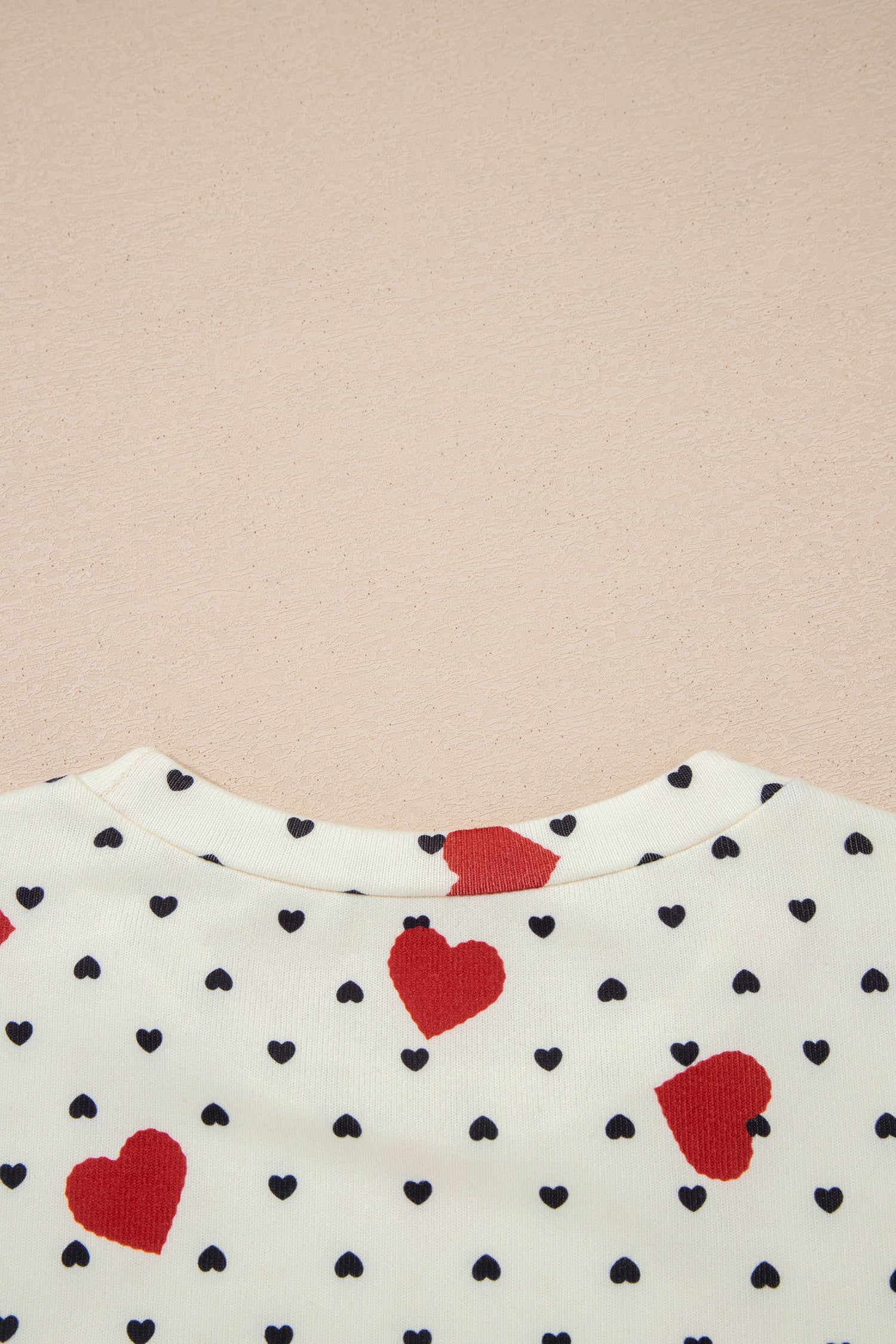 Beige Flower Heart Festive Valentine Blouse - Snoopy's Closet