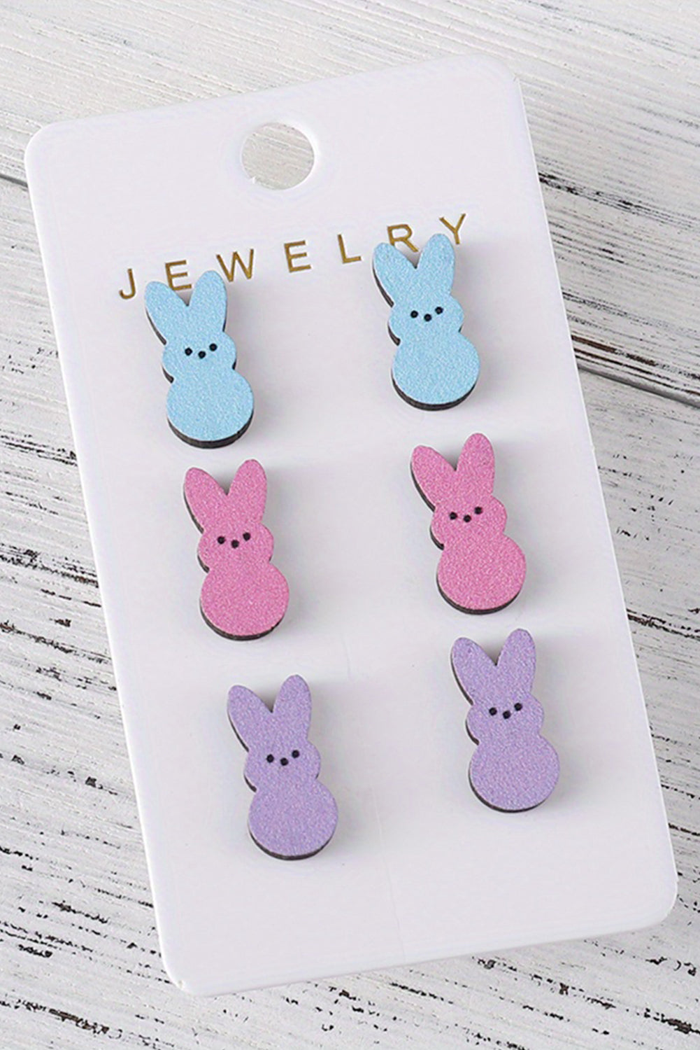 Easter Bunny Doll Wooden Earrings - Snoopy's Closet