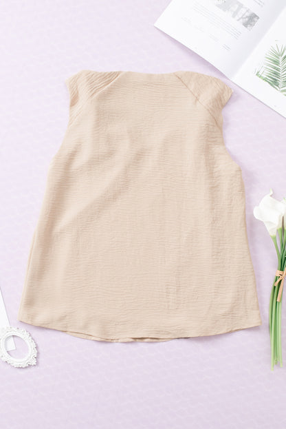 Apricot V Neck Knotted Shoulder Vest - Snoopy's Closet