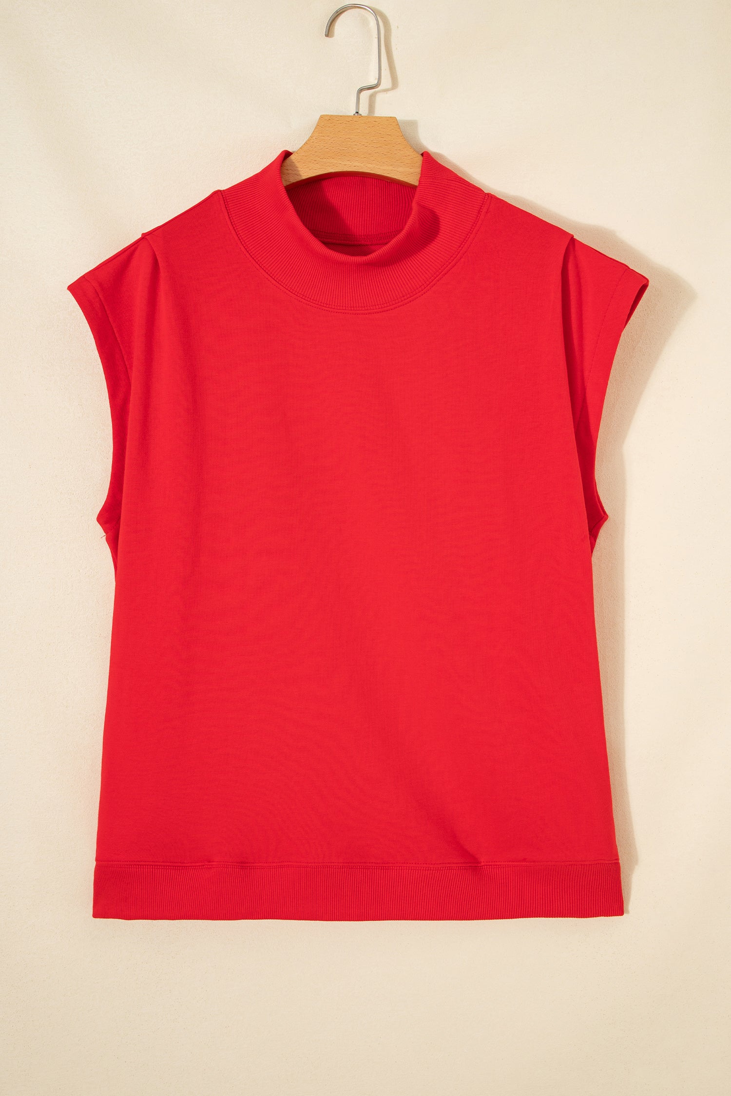 Mint Green Solid Color High Neck Cap Sleeve Loose Top - Snoopy's Closet