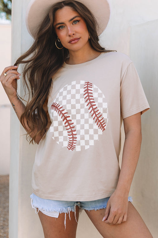 Jet Stream Checkered Baseball Graphic Tee - Snoopy's Closet