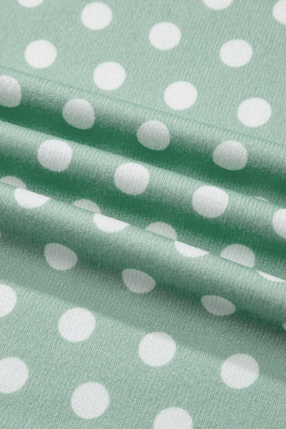 Conjunto corto estampado de lunares verdes