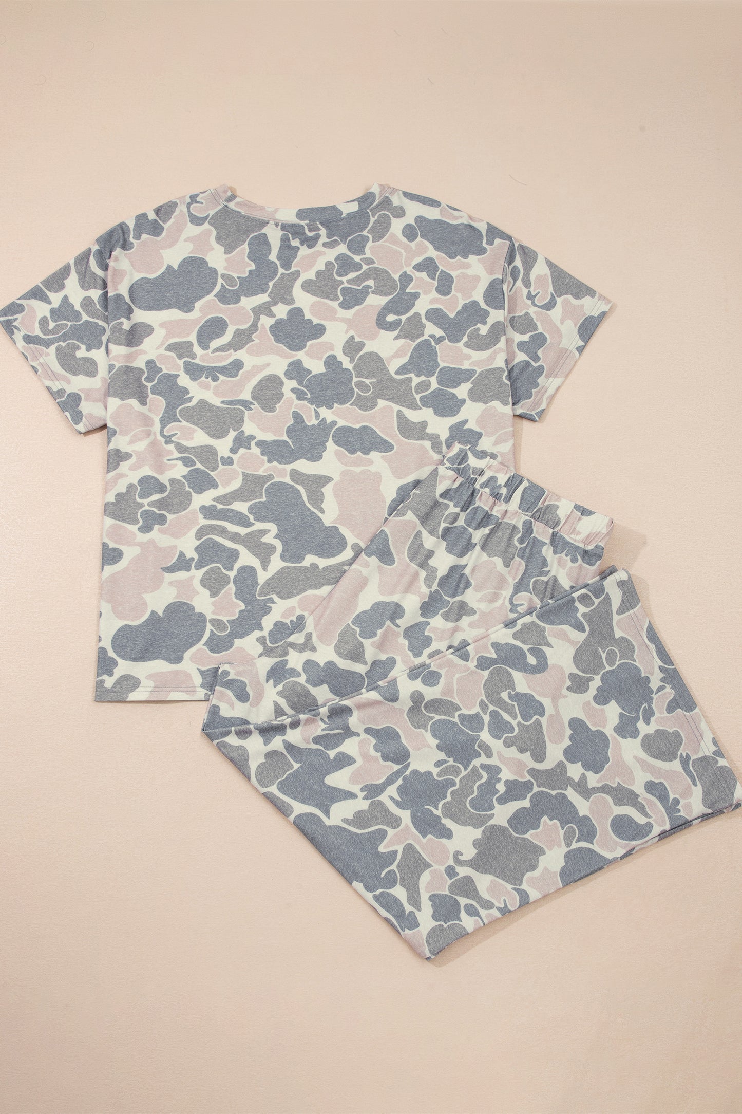 Multicolour Retro Camouflage Print Plus Size 2pcs Outfit - Snoopy's Closet