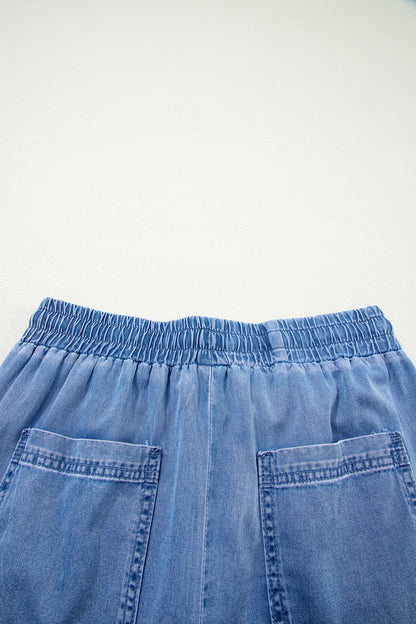 Pantalones holgados de mezclilla Beau Blue con cordón elástico en la cintura y bolsillos