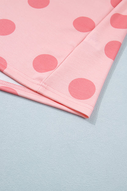 Pink Polka Dot Short Sleeve Top Casual Skort 2pcs Outfit - Snoopy's Closet